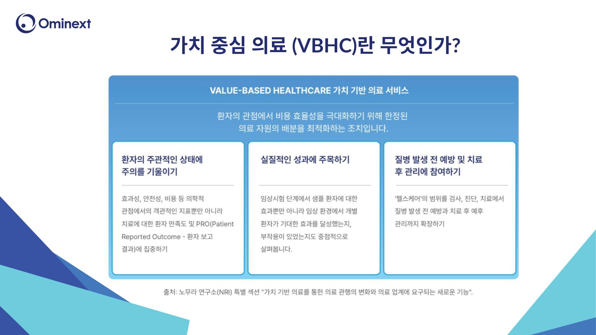 가치 기반 의료 서비스 - 헬스케어의 새로운 접근 방식