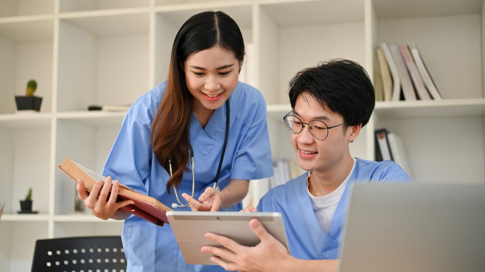 two nurses discussing