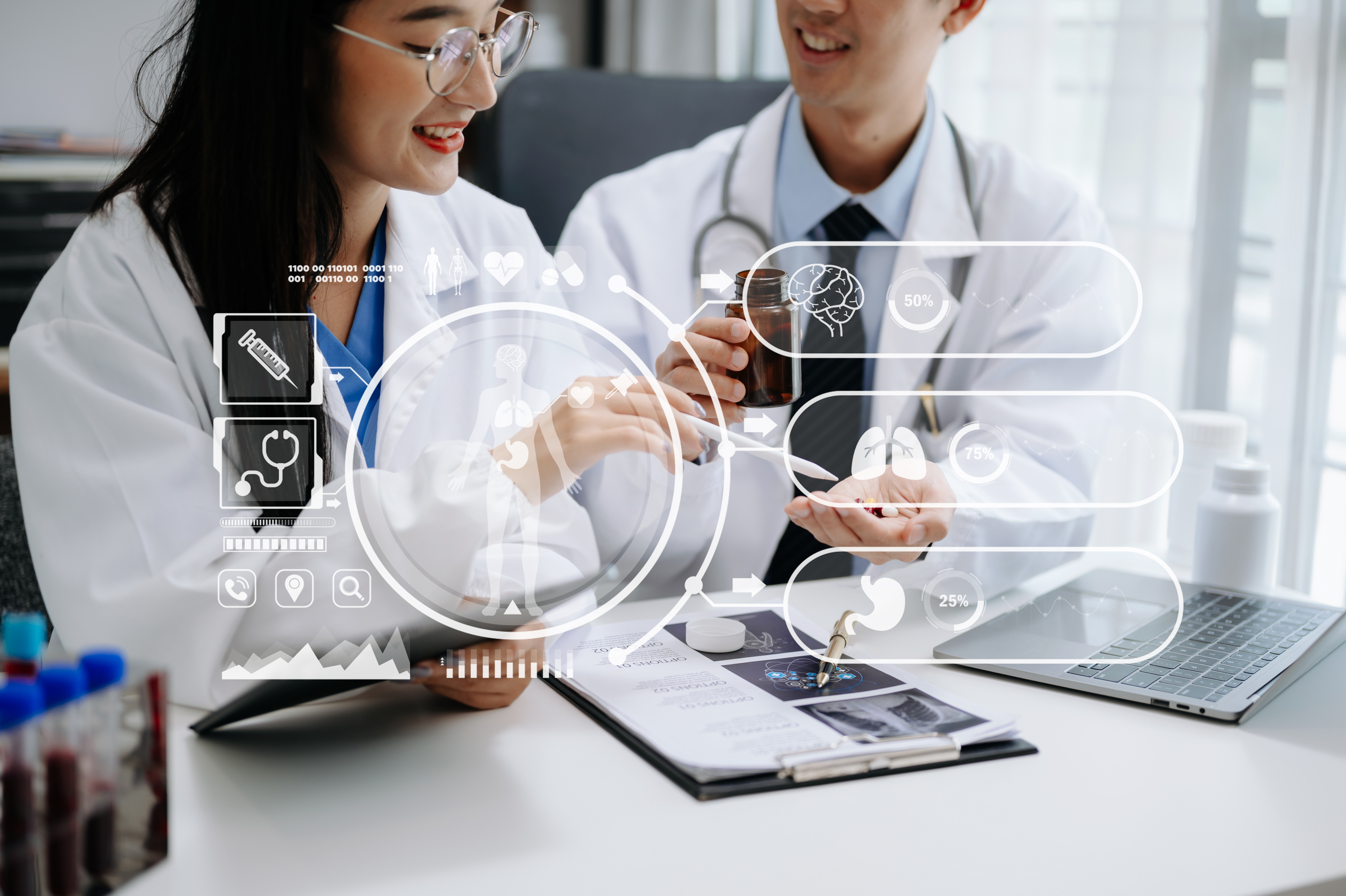 doctors using medical technology  