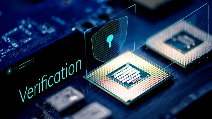 Closeup of computer processor